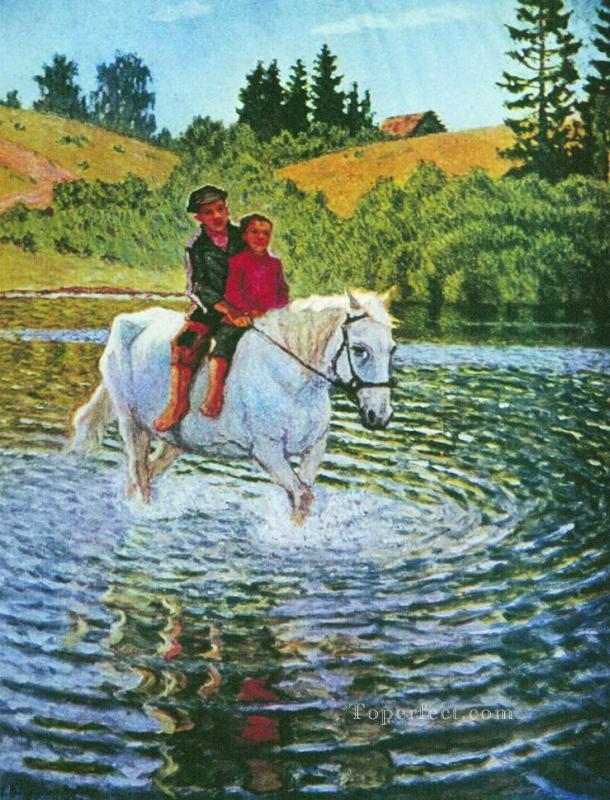 children on a horse Nikolay Bogdanov Belsky Oil Paintings